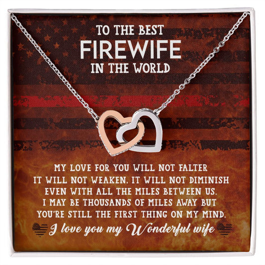Interlocking Hearts Best Fire Wife in the World