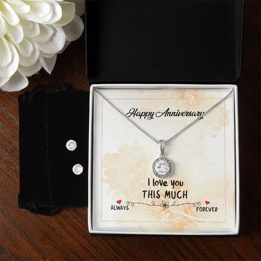 Eternal Hope Necklace and Cubic Zirconia Earring Set  for the anniversary
