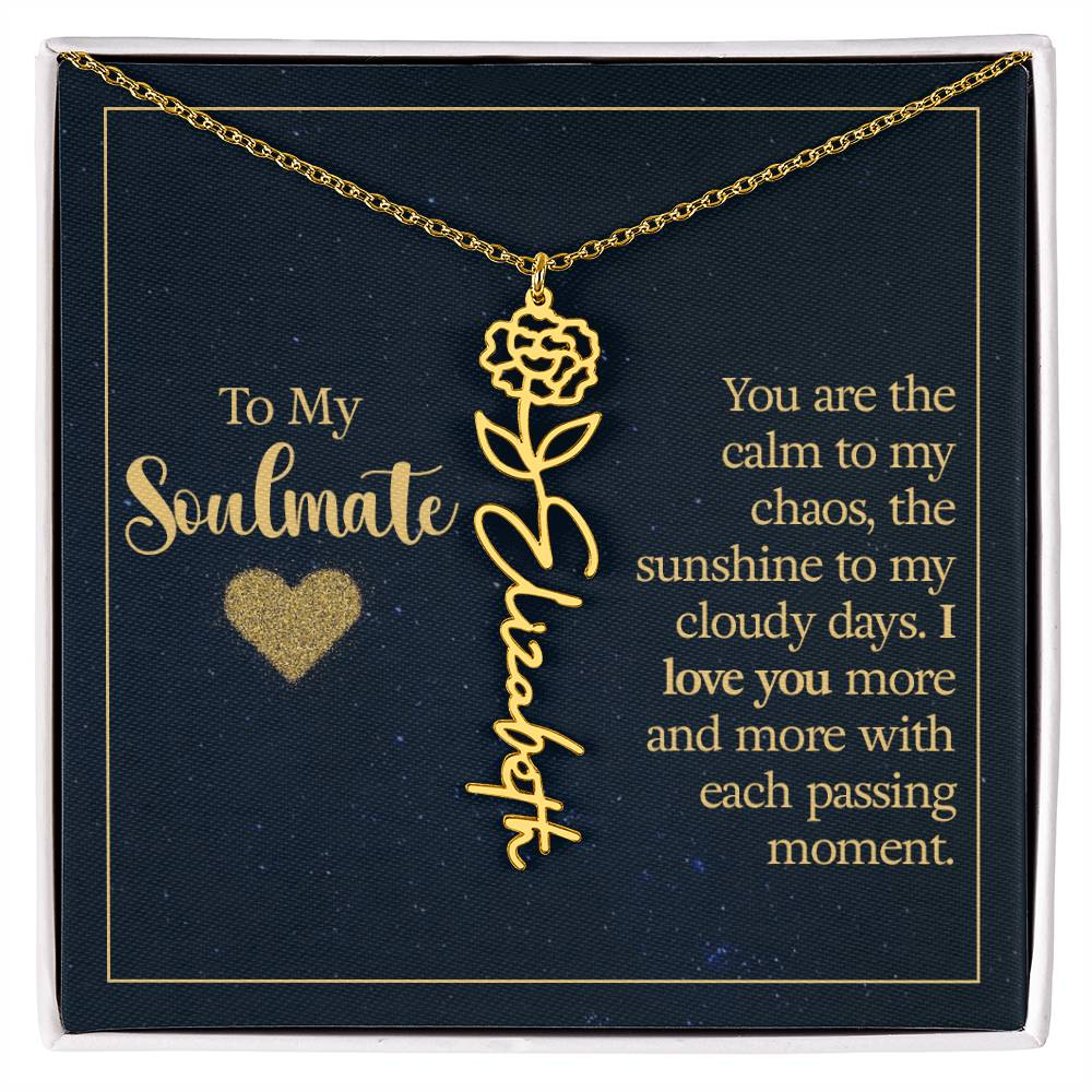 Birth Month Color Name Necklace – Soulmate Gift, Custom Jewelry for Your Special Someone