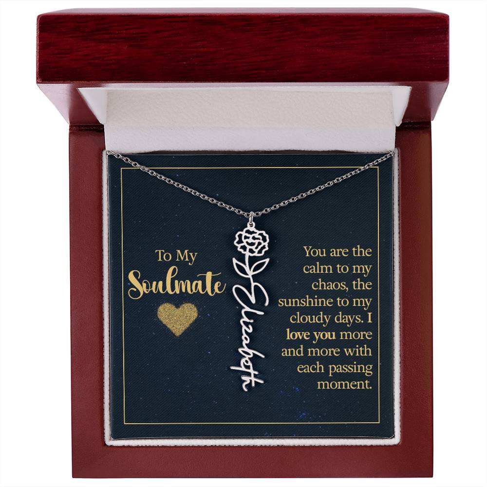 Birth Month Color Name Necklace – Soulmate Gift, Custom Jewelry for Your Special Someone