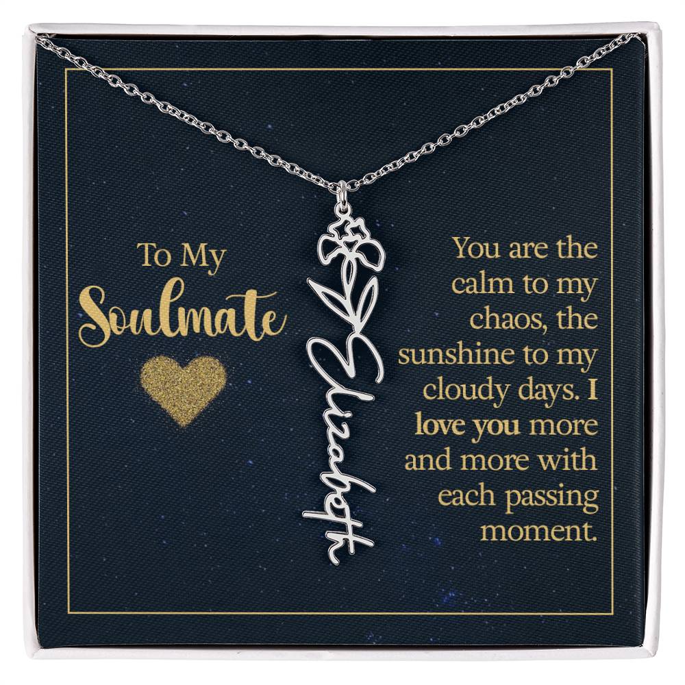 Birth Month Color Name Necklace – Soulmate Gift, Custom Jewelry for Your Special Someone