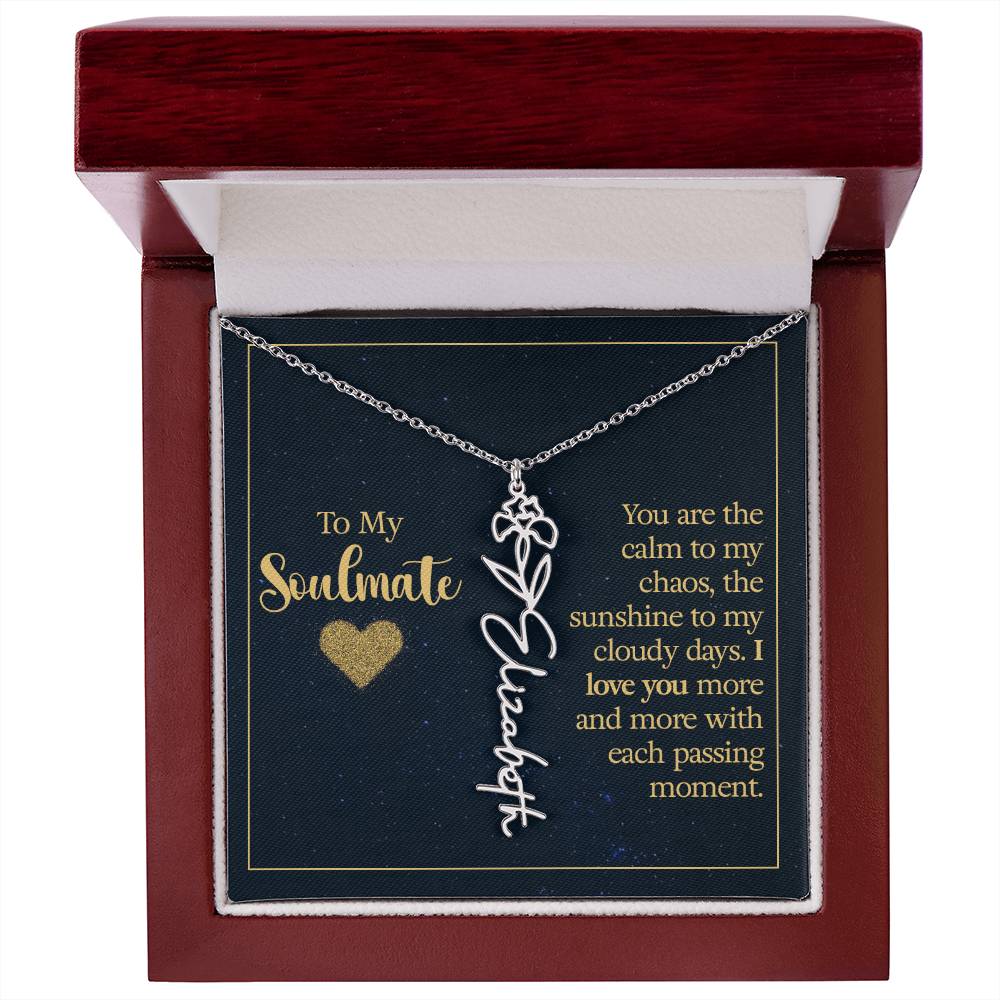 Birth Month Color Name Necklace – Soulmate Gift, Custom Jewelry for Your Special Someone