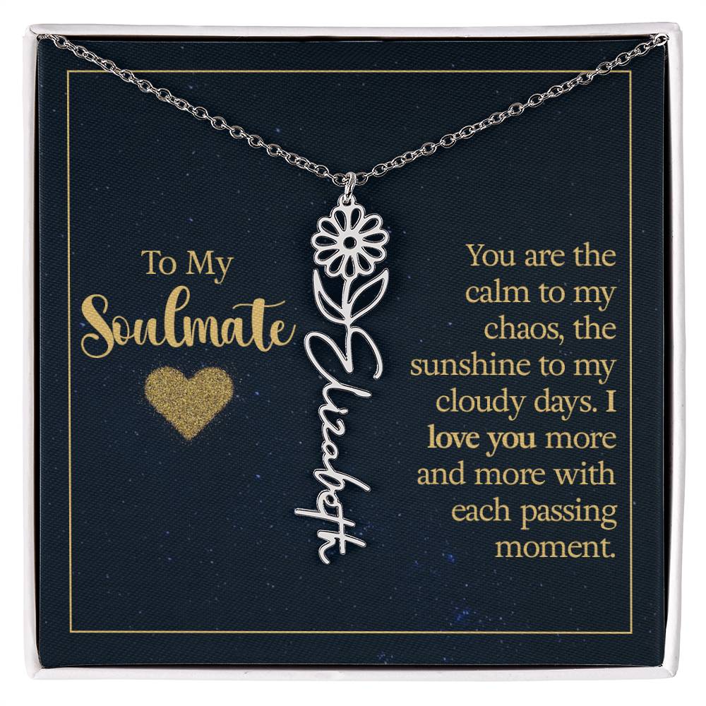 Birth Month Color Name Necklace – Soulmate Gift, Custom Jewelry for Your Special Someone