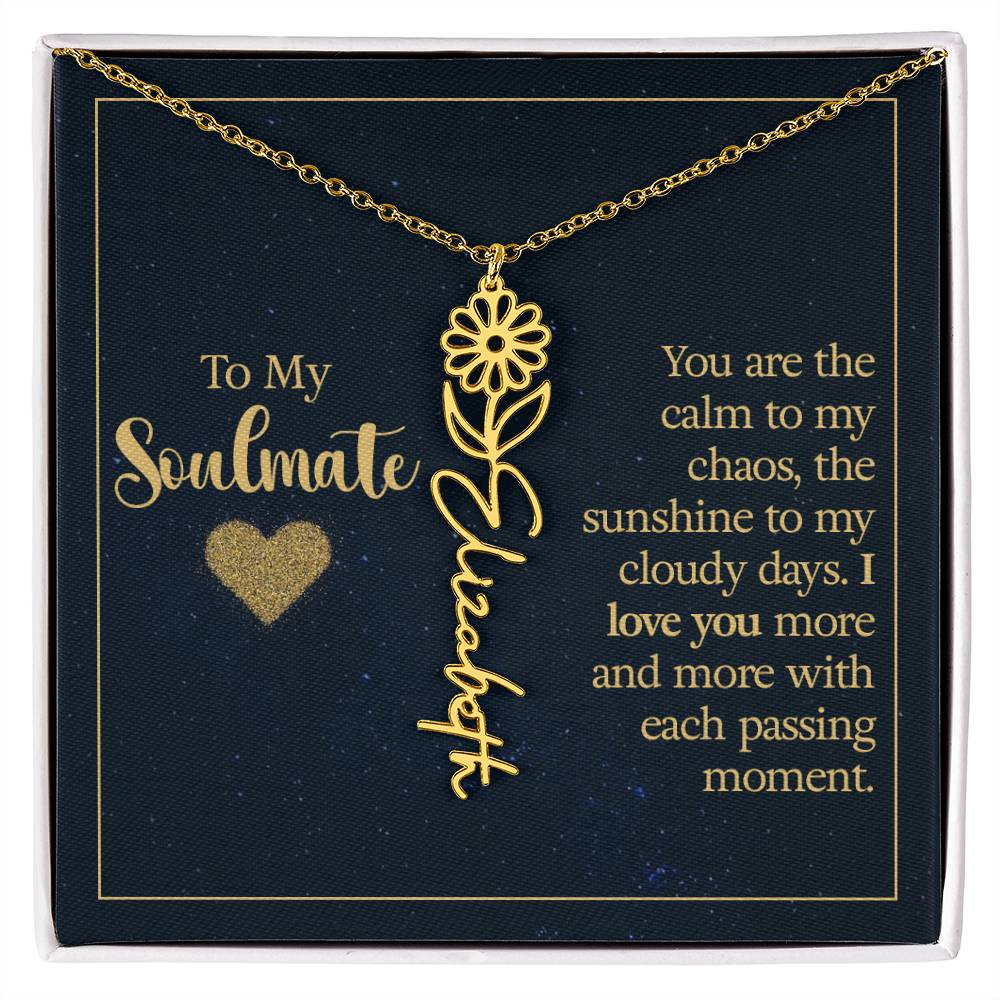 Birth Month Color Name Necklace – Soulmate Gift, Custom Jewelry for Your Special Someone