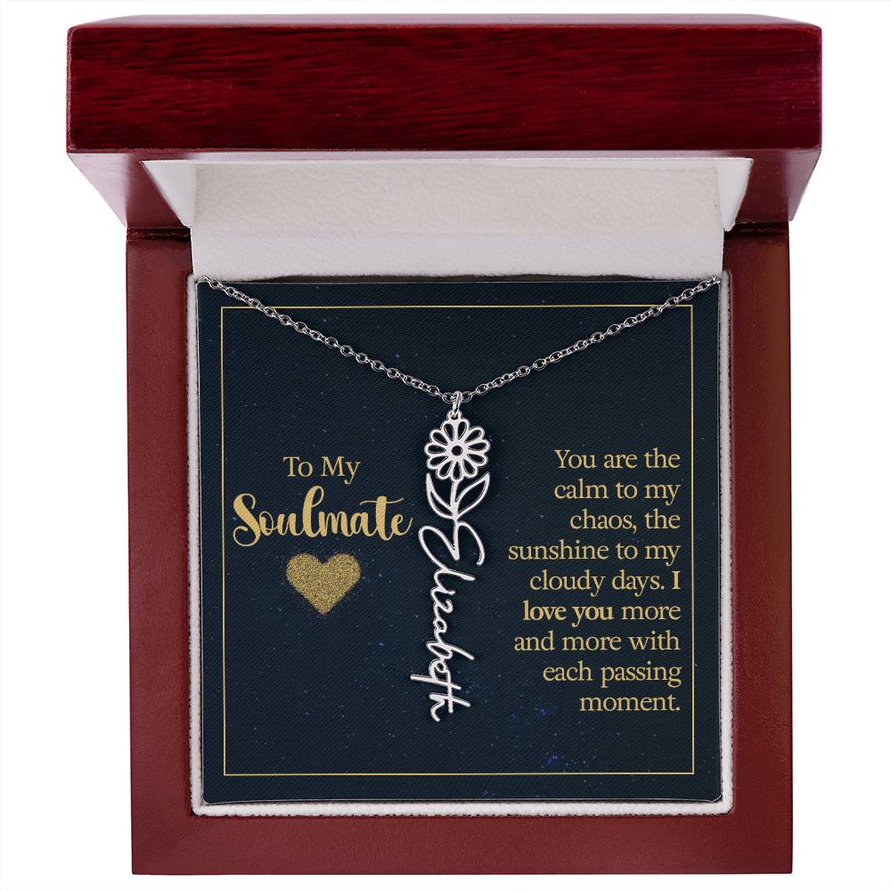 Birth Month Color Name Necklace – Soulmate Gift, Custom Jewelry for Your Special Someone