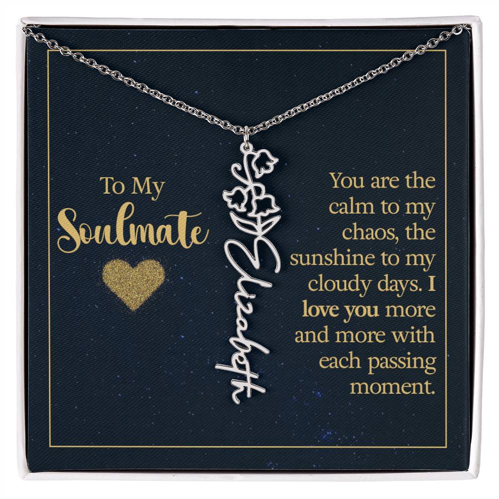 Birth Month Color Name Necklace – Soulmate Gift, Custom Jewelry for Your Special Someone