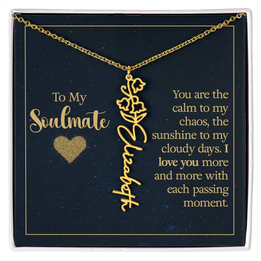 Birth Month Color Name Necklace – Soulmate Gift, Custom Jewelry for Your Special Someone