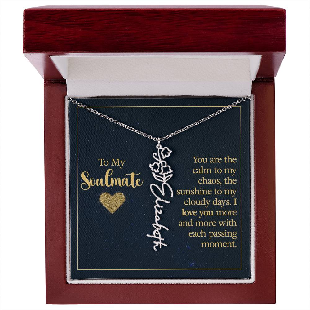 Birth Month Color Name Necklace – Soulmate Gift, Custom Jewelry for Your Special Someone