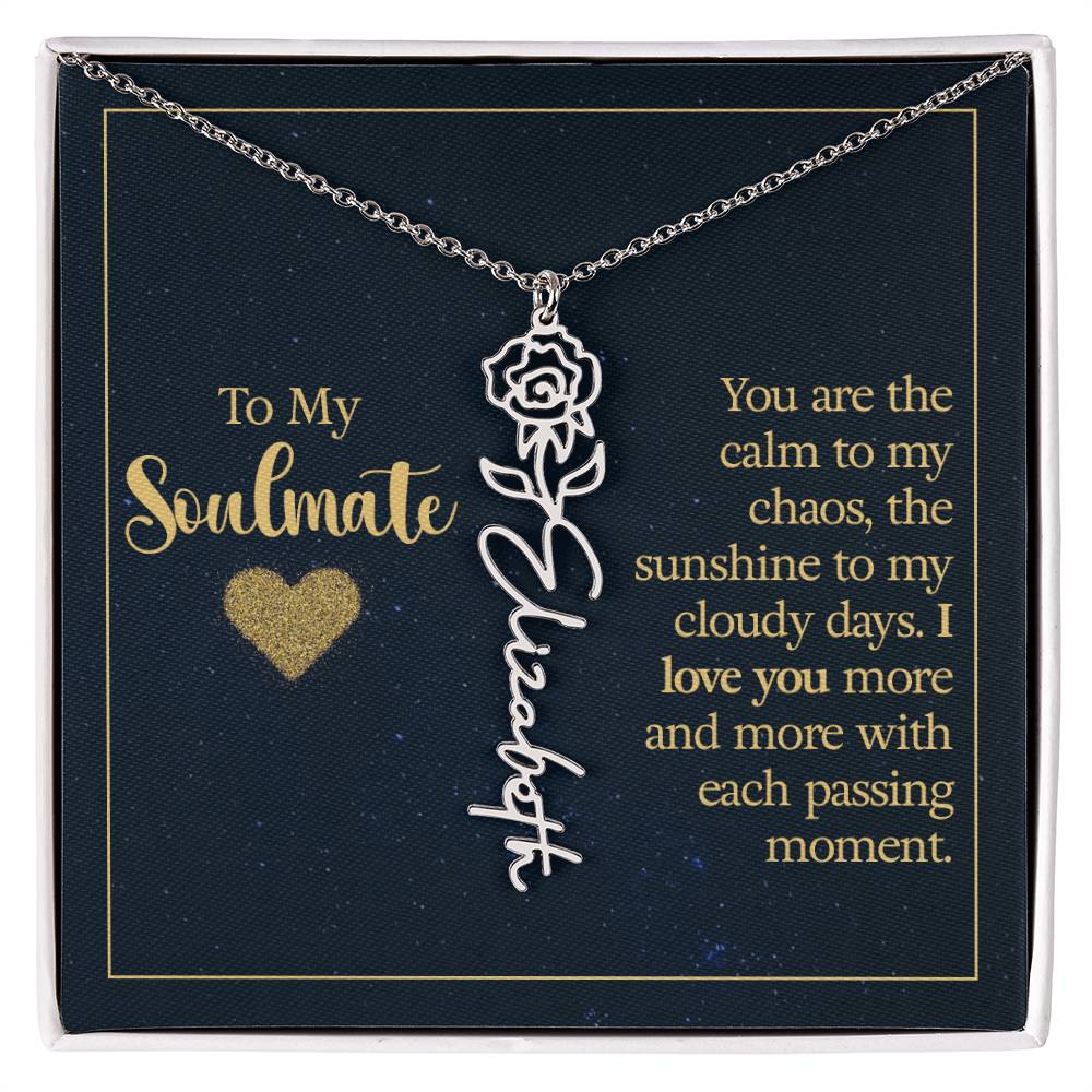 Birth Month Color Name Necklace – Soulmate Gift, Custom Jewelry for Your Special Someone