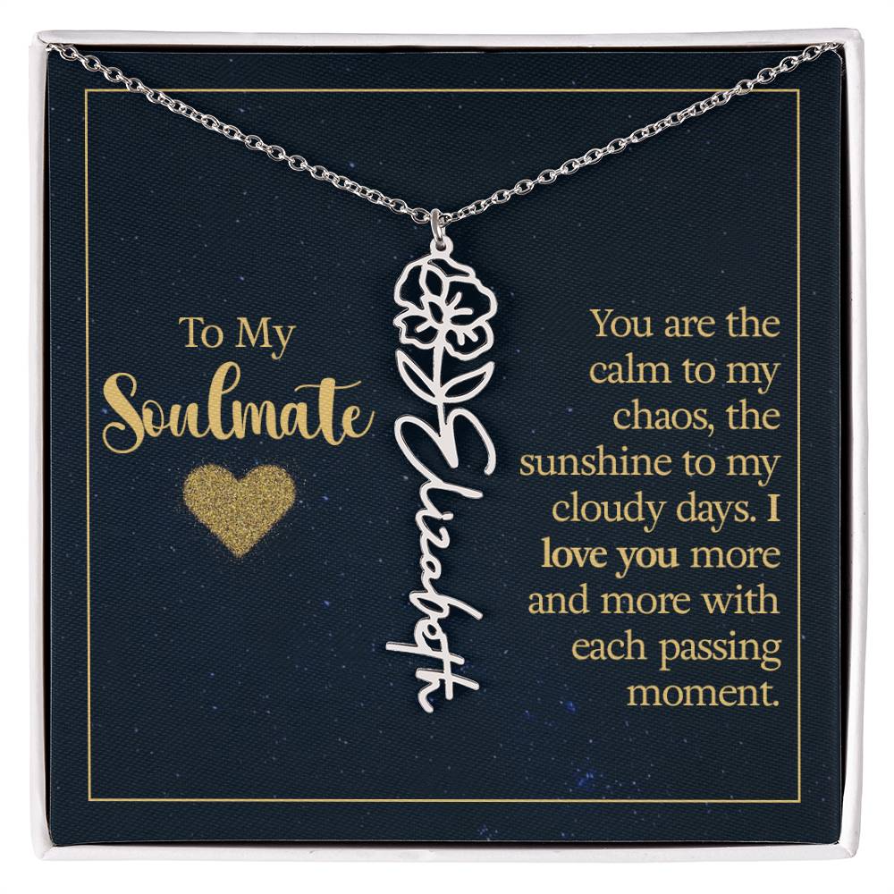 Birth Month Color Name Necklace – Soulmate Gift, Custom Jewelry for Your Special Someone