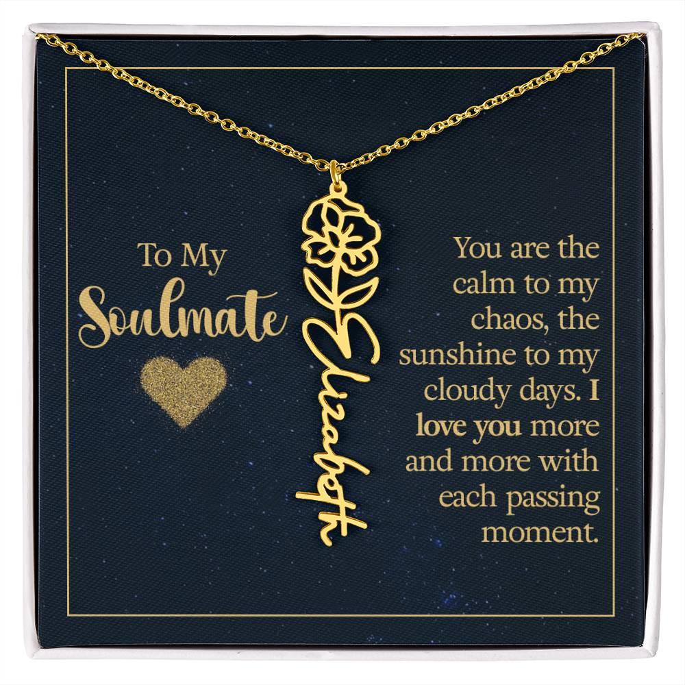 Birth Month Color Name Necklace – Soulmate Gift, Custom Jewelry for Your Special Someone