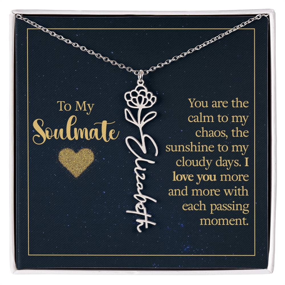 Birth Month Color Name Necklace – Soulmate Gift, Custom Jewelry for Your Special Someone