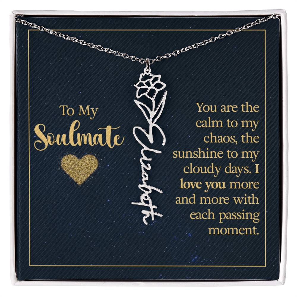 Birth Month Color Name Necklace – Soulmate Gift, Custom Jewelry for Your Special Someone