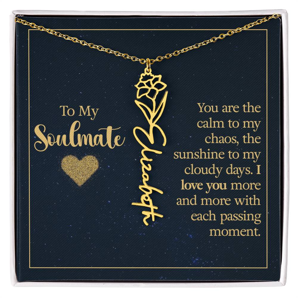 Birth Month Color Name Necklace – Soulmate Gift, Custom Jewelry for Your Special Someone