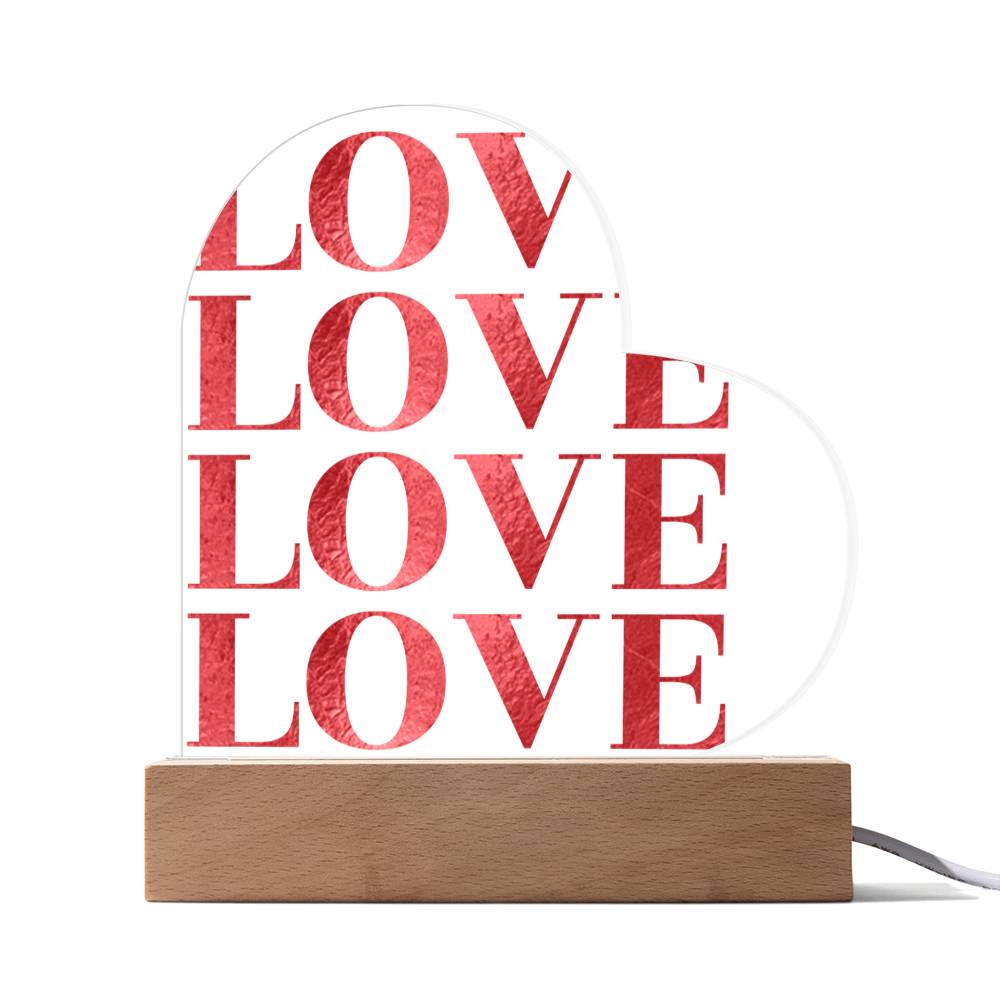 Printed Love Heart Acrylic Plaque 