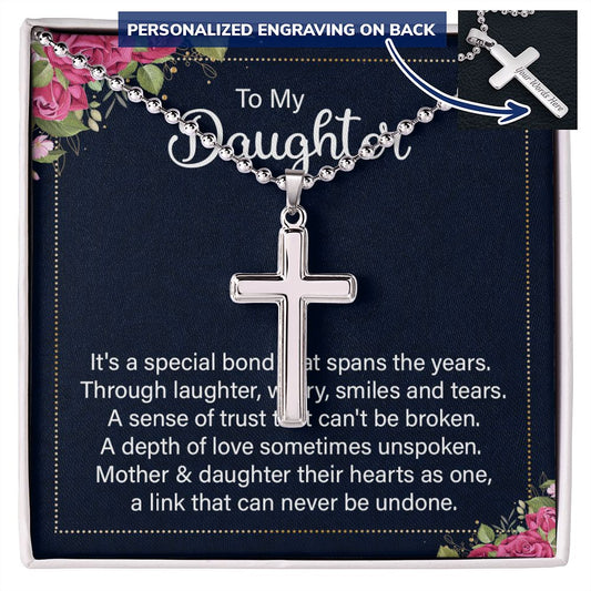 Personalized Cross Necklac To My Daughter Gift