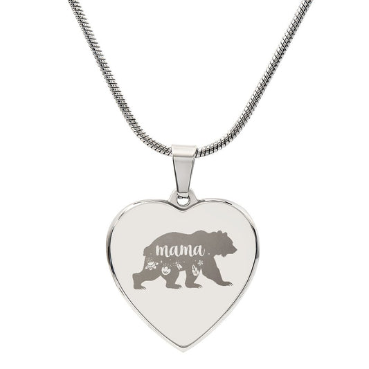 Engraved Heart Necklace Mama Gift